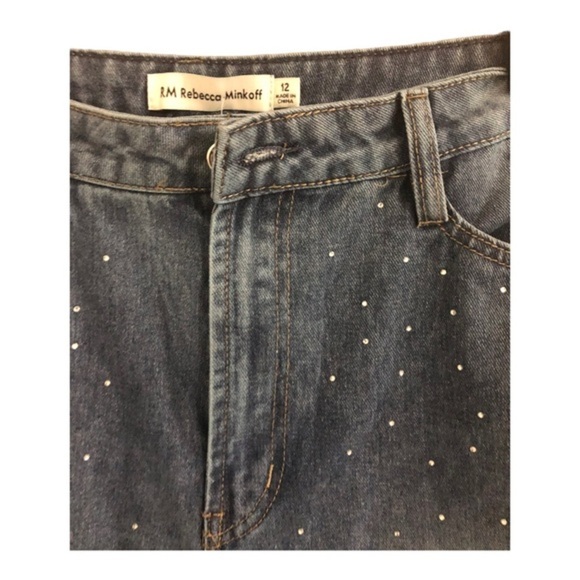 Rebecca Minkoff rhinestones crystal cz studded blue jeans size 12 brand new - Picture 6 of 8